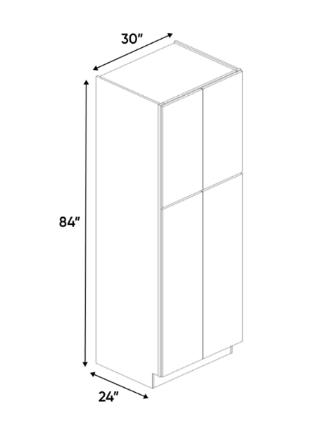 Eurocraft Cabinetry Signature Door Series Lexington Designer White Kitchen Cabinet - TP309624-LDW