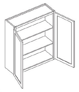 KCD Oslo Classic Walnut Double Door Wall Cabinet - OC-W2430-2