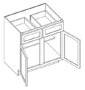 KCD Shaker Moss Double Door Standard Base Cabinet - SM-B42