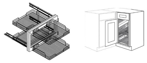 Cubitac Cabinetry Artisan Moss Blind Corner Optimizer - BCO-BLB48-AM