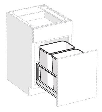 Cubitac Cabinetry Artisan Silk Waste Basket - SC-BWBK18-AS