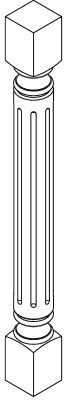 Jarlin Cabinetry - Shaker Turn Post - TP3-2 - Cream White Shaker