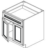 Jarlin Cabinetry - Base Cabinet - B24 - Unfinished Shaker