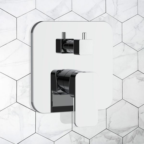 Pulse ShowerSpas - Tru-Temp Two Way Diverter Valve with Square Trim - 3007-RIVD-CH - Chrome