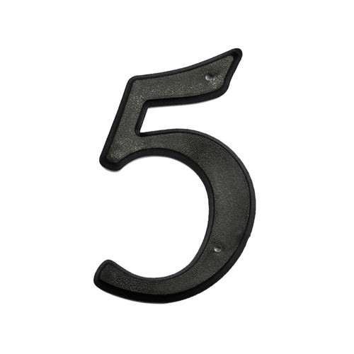 Better Home Products - Door Hardware - 5" Plastic House Number 6 - Matte Black - 556BLK
