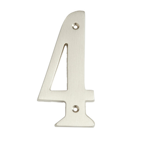 Better Home Products - Door Hardware - 4" Heavy-Cast Solid Brass House Number 0 - Satin Nickel - 580SN