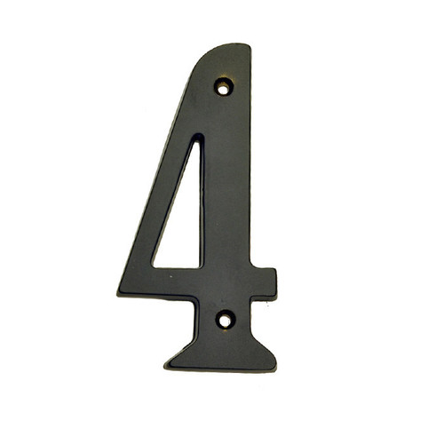 Better Home Products - Door Hardware - 4" Heavy-Cast Solid Brass House Number 0 - Matte Black - 280BLK