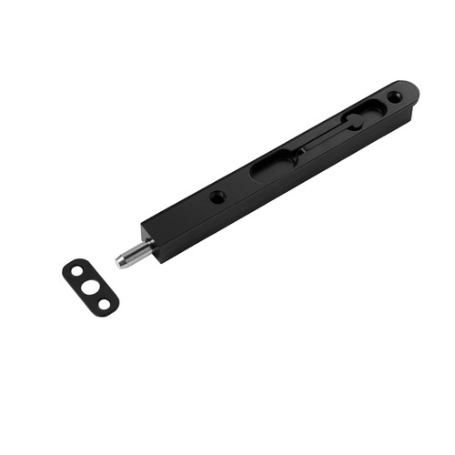 Better Home Products - Door Hardware - 7" Zinc Flip-Lever Flush Bolt - Matte Black - 839BLK