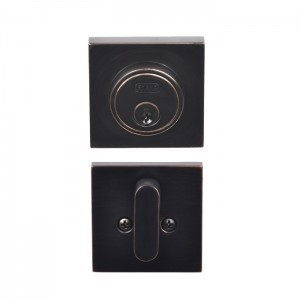 Better Home Products - Low Profile Collection - Square Deadbolt - Dark Bronze - TIB10611DB