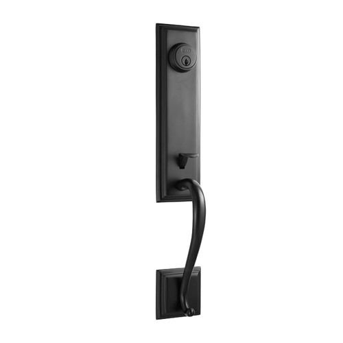 Better Home Products - Union Square Collection - Handleset with Marina Ball Interior Trim - Matte Black - 44844BLK