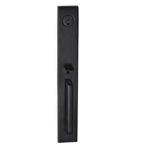 Better Home Products - Dillon Beach Collection - Dolores Park Handleset with Ball Knob Interor - Matte Black - 80844BLK