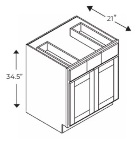 Blue Valley Shaker Modern Slate Bath Cabinet - MS-VSD3621