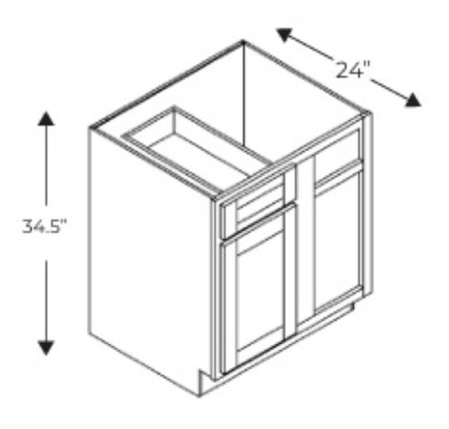 Blue Valley Honey Wheat Shaker Kitchen Cabinet - HWS-BBC36