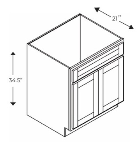 Blue Valley Honey Wheat Shaker Bath Cabinet - HWS-VSB3321