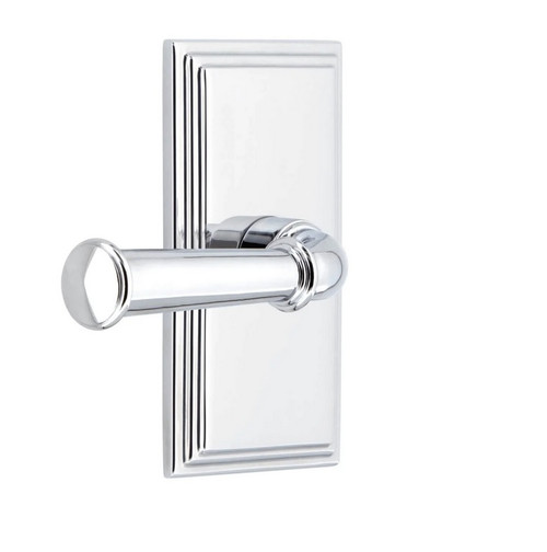 Grandeur Hardware - Carre Short Plate Double Dummy with Georgetown Lever in Bright Chrome - CARGEO - 883301