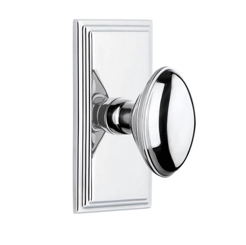 Grandeur Hardware - Carre Short Plate Double Dummy with Eden Prairie Knob in Bright Chrome - CAREDN - 824682