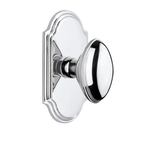 Grandeur Hardware - Arc Short Plate Double Dummy with Eden Prairie Knob in Bright Chrome - ARCEDN - 821114