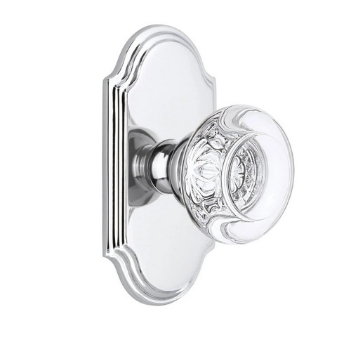 Grandeur Hardware - Arc Short Plate Double Dummy with Bordeaux Knob in Bright Chrome - ARCBOR - 821111