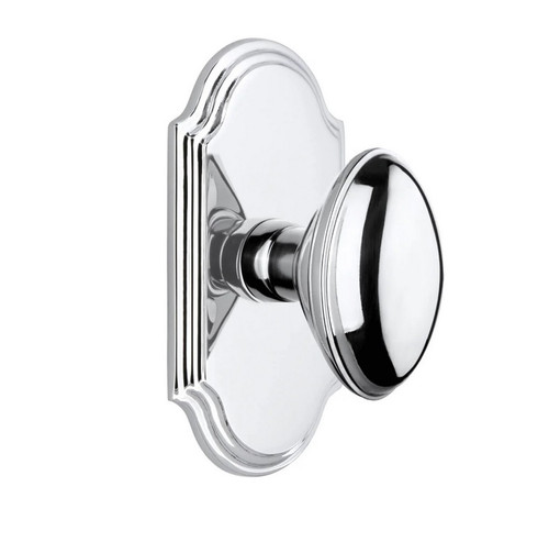 Grandeur Hardware - Arc Short Plate Single Dummy with Eden Prairie Knob in Bright Chrome - ARCEDN - 821078