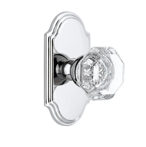 Grandeur Hardware - Arc Short Plate Single Dummy with Chambord Crystal Knob in Bright Chrome - ARCCHM - 821077