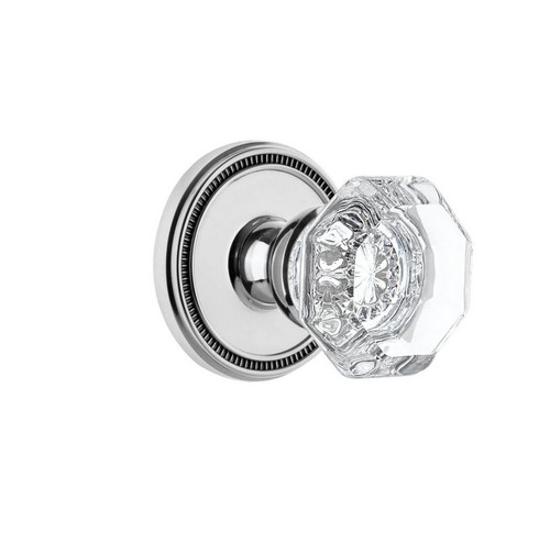 Grandeur Hardware - Soleil Rosette Single Dummy with Chambord Crystal Knob in Bright Chrome - SOLBOR - 820536