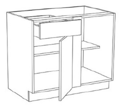 Innovation Cabinetry Slim White Kitchen Cabinet - UB-BBC45-SLW