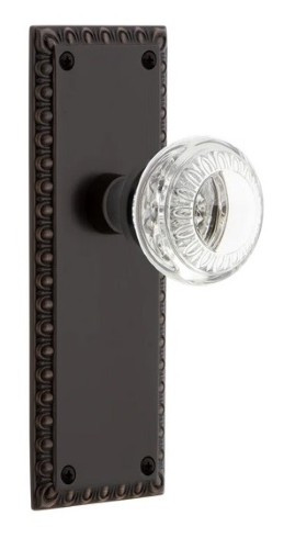 Nostalgic Warehouse - Neoclassical Plate Double Dummy with Crystal Neoclassical Knob in Timeless Bronze - 746725