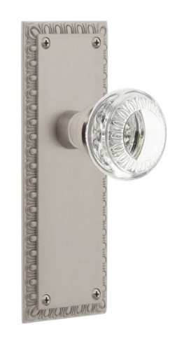 Nostalgic Warehouse - Neoclassical Plate Double Dummy with Crystal Neoclassical Knob in Satin Nickel - 746724