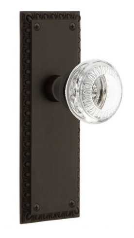 Nostalgic Warehouse - Neoclassical Plate Single Dummy with Crystal Neoclassical Knob in Oil-Rubbed Bronze - 746566
