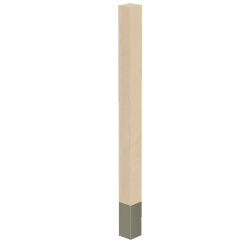 2" Square Leg with 4.5" Satin Stainless Sleeve, 29" Height - Paint Grade