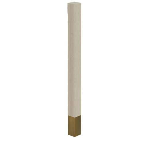 2" Square Leg with 4.5" Polished Brass Sleeve, 29" Height - White Oak