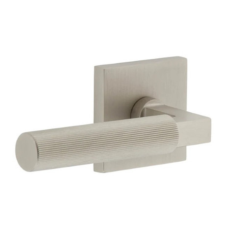 Viaggio Quadrato Rosette Double Dummy with Contempo Fluted Lever in Satin Nickel - 627971-QADCON-FLT-SN