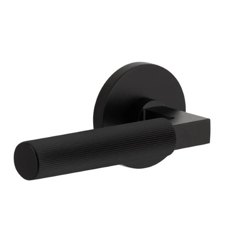 Viaggio Circolo Rosette Privacy with Contempo Fluted Lever in Satin Black - 623858-CLOCON-FLT-BK