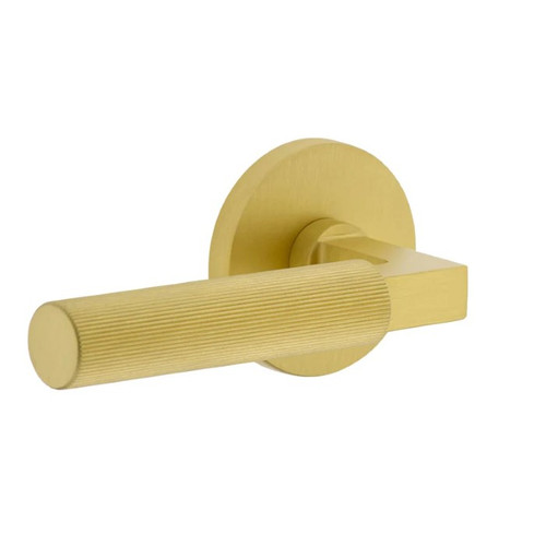 Viaggio Circolo Rosette Passage with Contempo Fluted Lever in Satin Brass - 621539-CLOCON-FLT-SB