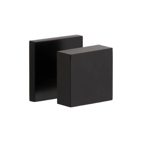 Viaggio Quadrato Rosette Privacy with Quadrato Brass Knob in Satin Black - 602589-QADQAD-BK