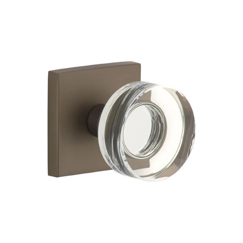Viaggio Quadrato Rosette Privacy with Circolo Crystal Knob in Titanium Gray - 602542-QADCLC-TG