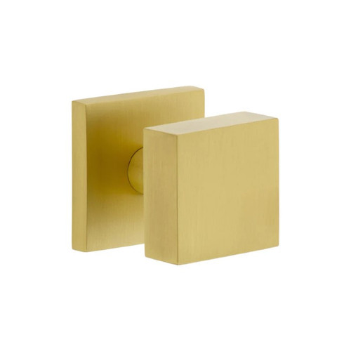 Viaggio Quadrato Rosette Privacy with Quadrato Brass Knob in Satin Brass - 602340-QADQAD-SB