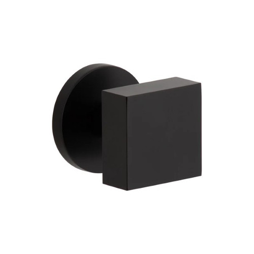 Viaggio Circolo Rosette Privacy with Quadrato Brass Knob in Satin Black - 602214-CLOQAD-BK