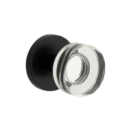 Viaggio Circolo Rosette Privacy with Circolo Crystal Knob in Satin Black - 602164-CLOCLC-BK