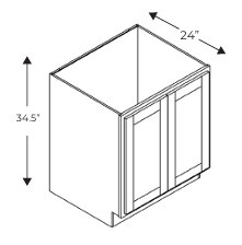 Blue Valley Frameless Matte Black Kitchen Cabinet - MBL-B24FHD