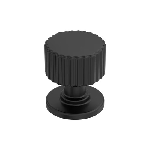 Amerock Hardware - Ballard 1-1/8 inch (29mm) Diameter Knob is finished in Matte Black - BP37652MB