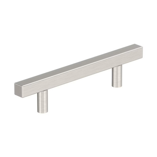 Amerock Hardware - Bar Pulls Square 3-3/4 inch (96mm) Center-to-Center Pull is finished in Satin Nickel - BP37176G10