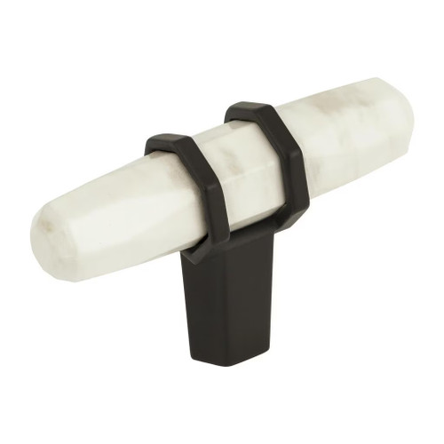 Amerock Hardware - Carrione 2-1/2 inch (64mm) Length Knob is finished in Marble White/Black Bronze - BP36647MWBBR