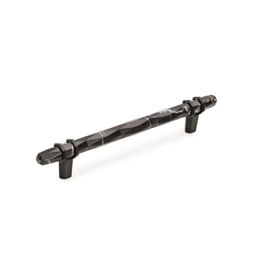 Amerock Hardware - Carrione 6-5/16 inch (160mm) Center-to-Center Pull is finished in Marble Black/Black Bronze - BP36650MBKBBR