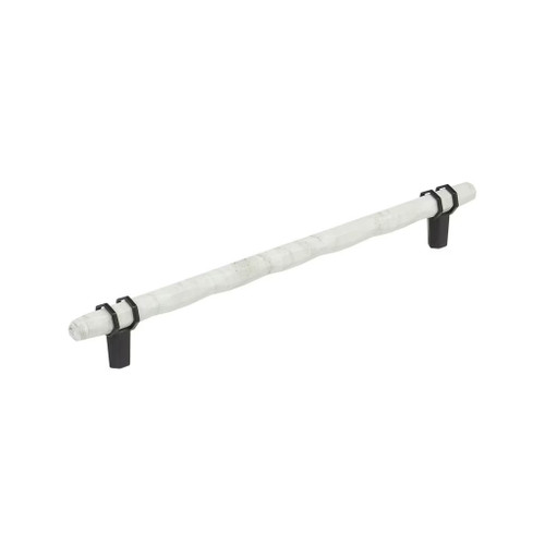 Amerock Hardware - Carrione 10-1/16 inch (256mm) Center-to-Center Pull is finished in Marble White/Black Bronze - BP36664MWBBR