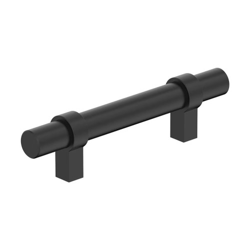 Amerock Hardware - Central 3 inch (76mm) Center-to-Center Pull is finished in Matte Black - BP37160MB