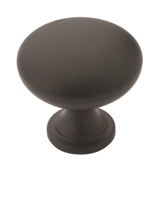 Amerock Hardware - Edona 1-1/4 inch (32mm) Diameter Knob is finished in Matte Black - BP53005FB