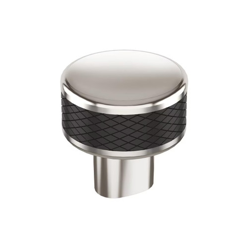 Amerock Hardware - Esquire 1-1/4 inch (32mm) Diameter Knob is finished in Polished Nickel/Black Bronze - BP36554PNBBR