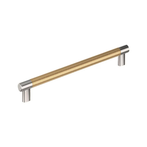 Amerock Hardware - Esquire 10-1/16 inch (256mm) Center-to-Center Pull is finished in Polished Nickel/Champagne Bronze - BP36560PNCZ
