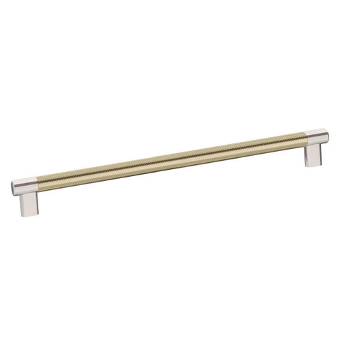 Amerock Hardware - Esquire 12-5/8 inch (320mm) Center-to-Center Pull is finished in Polished Nickel/Golden Champagne - BP36561PNBBZ